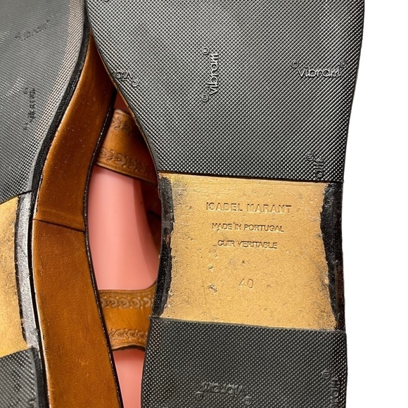 Isabel Marant Nuriee Leather Platform Sandal Cognac Size 40 - Picture 7 of 9